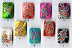 9-color beads in embossed painted