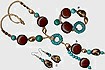 Wood and Wicker Necklace Set